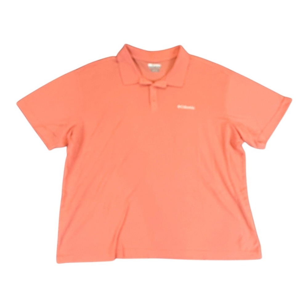 Columbia Mens XXL Coral Orange Short Sleeve Active Fit Stretch Golf Polo Shirt